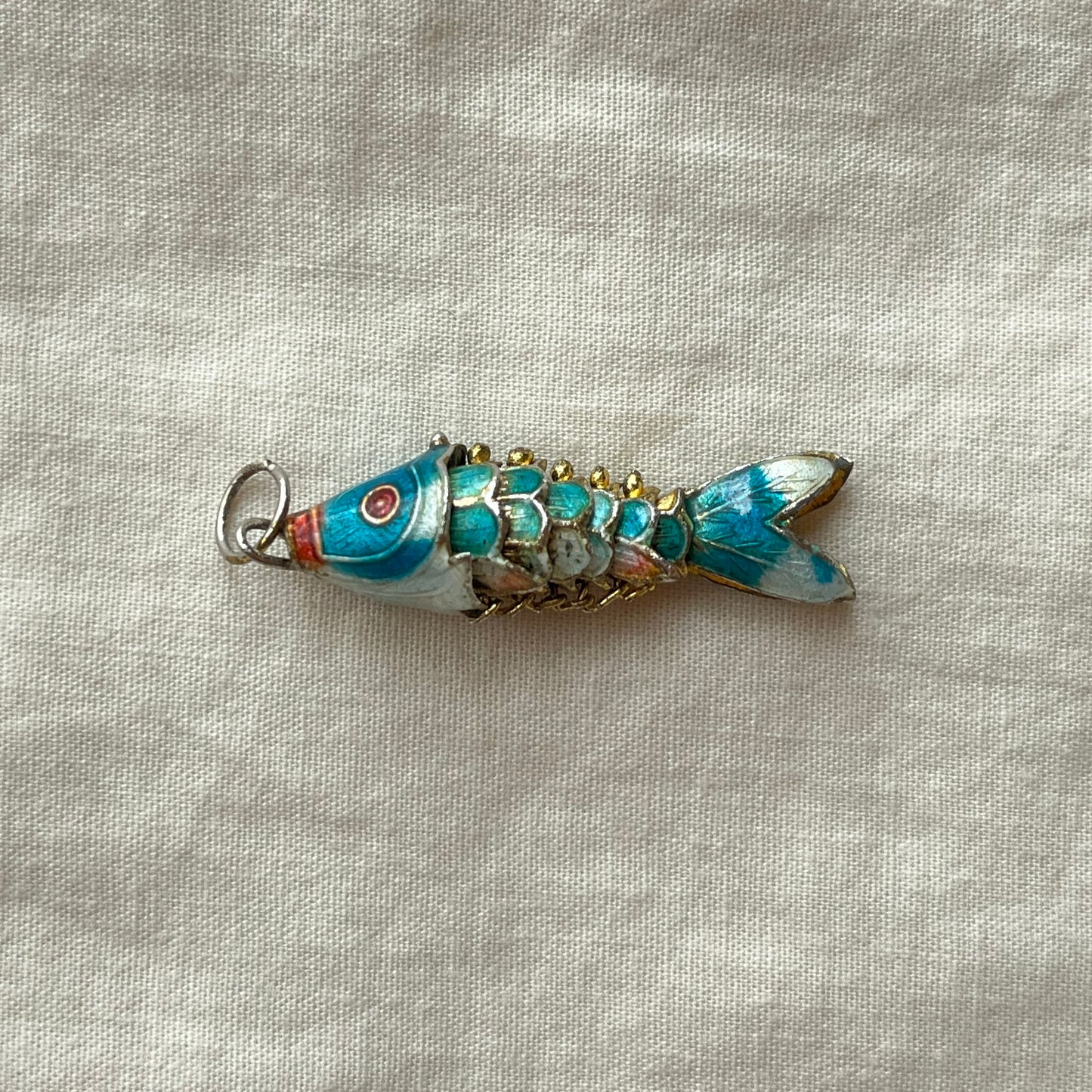 pingente vintage peixe verde água
