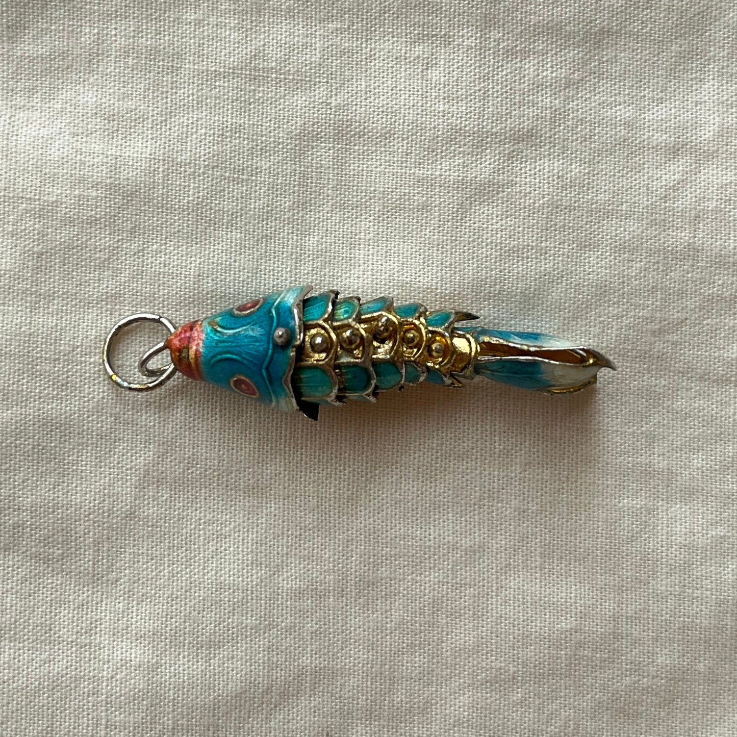 pingente vintage peixe verde água