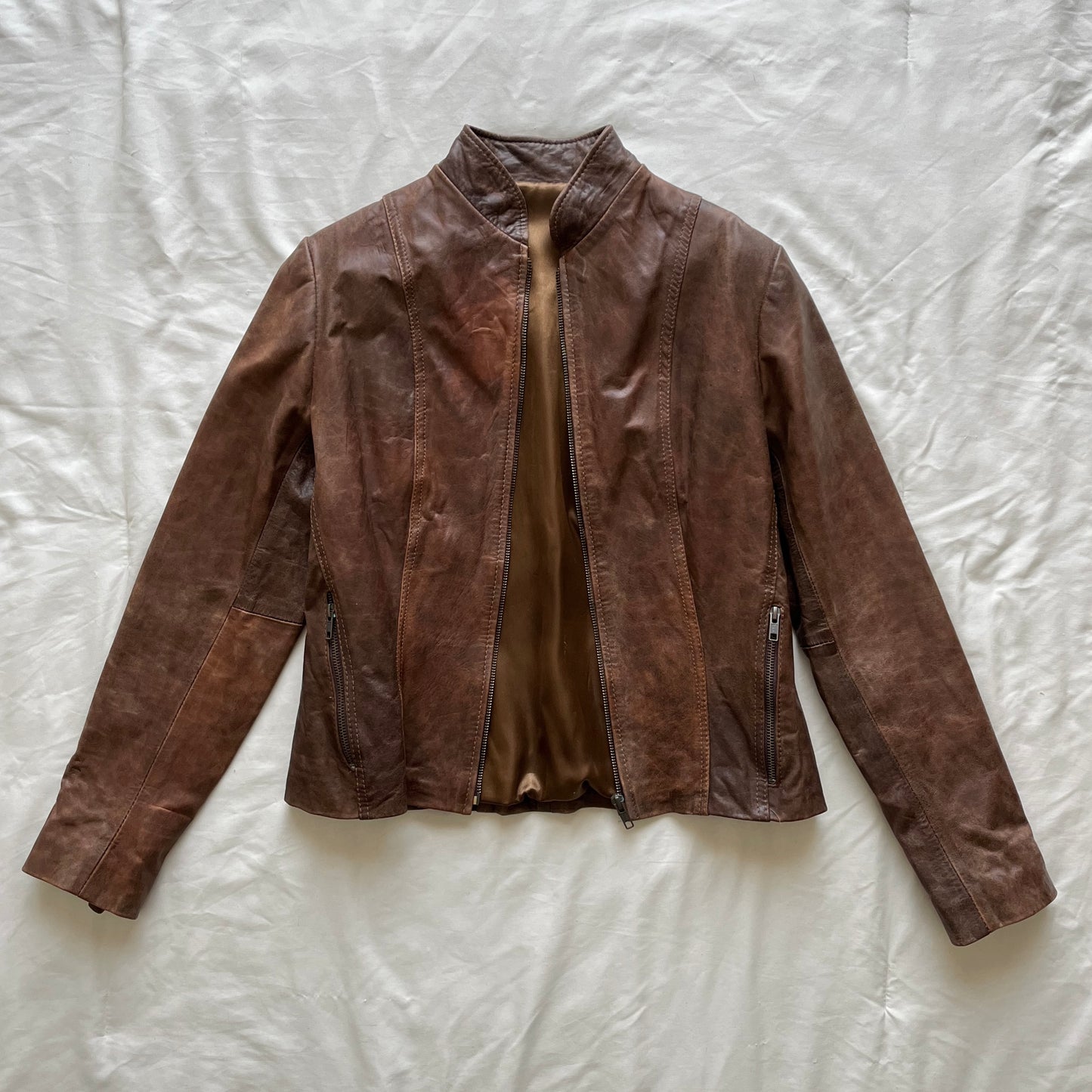 jaqueta de couro vintage