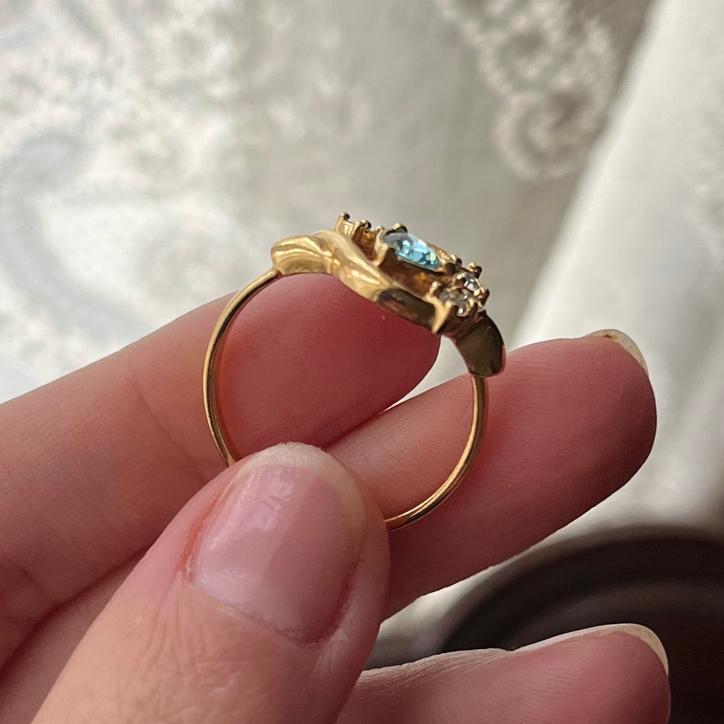 anel vintage aquamarine