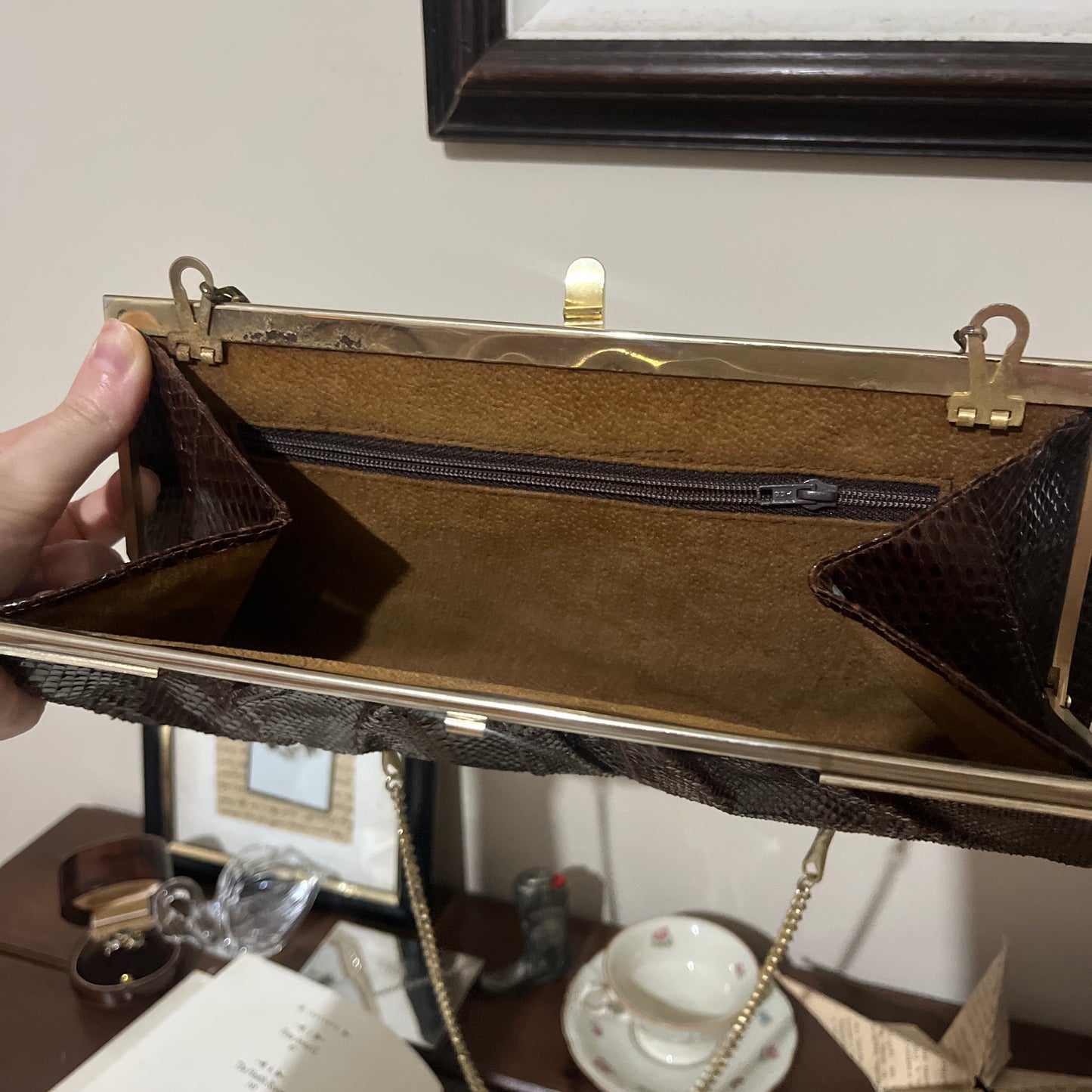 bolsa vintage lizard