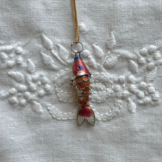 pingente vintage peixe coral