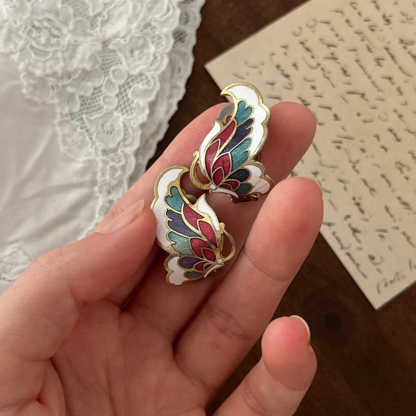 brincos cloisonne