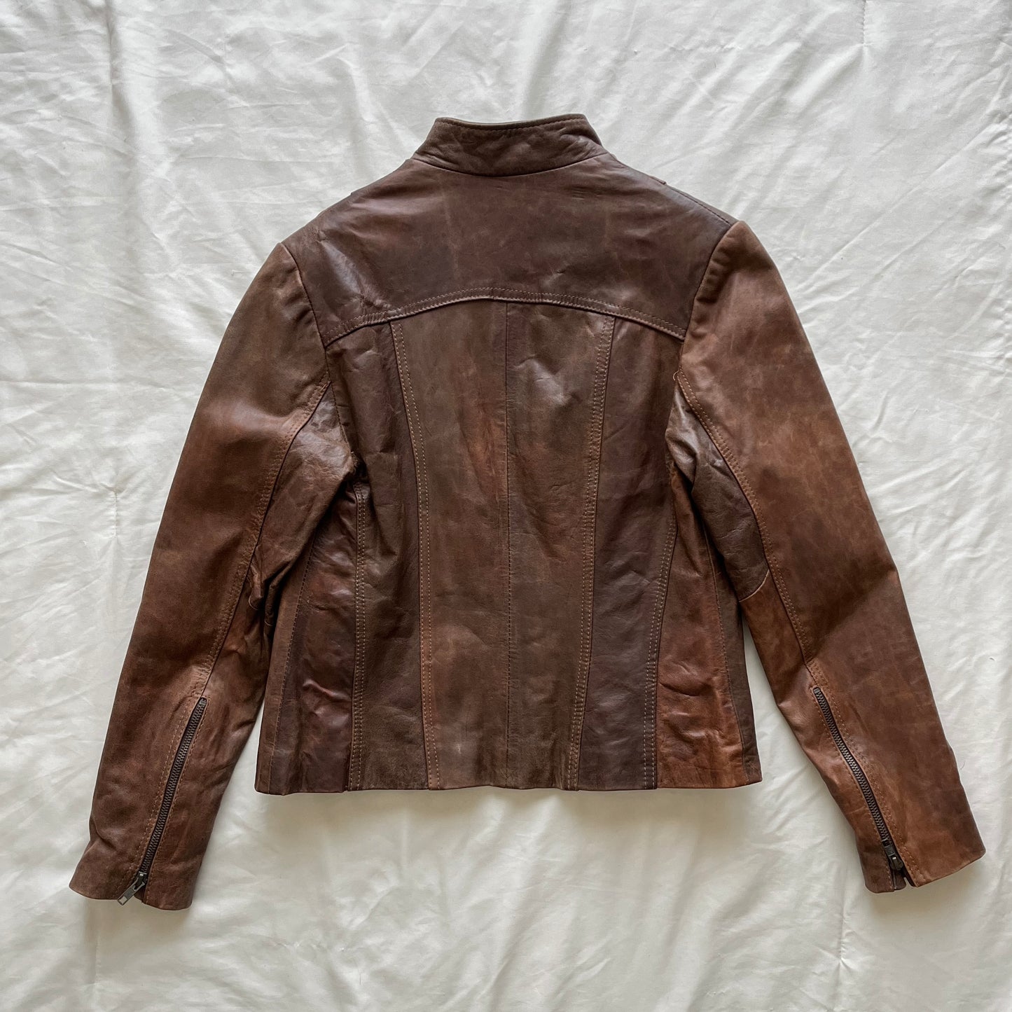 jaqueta de couro vintage