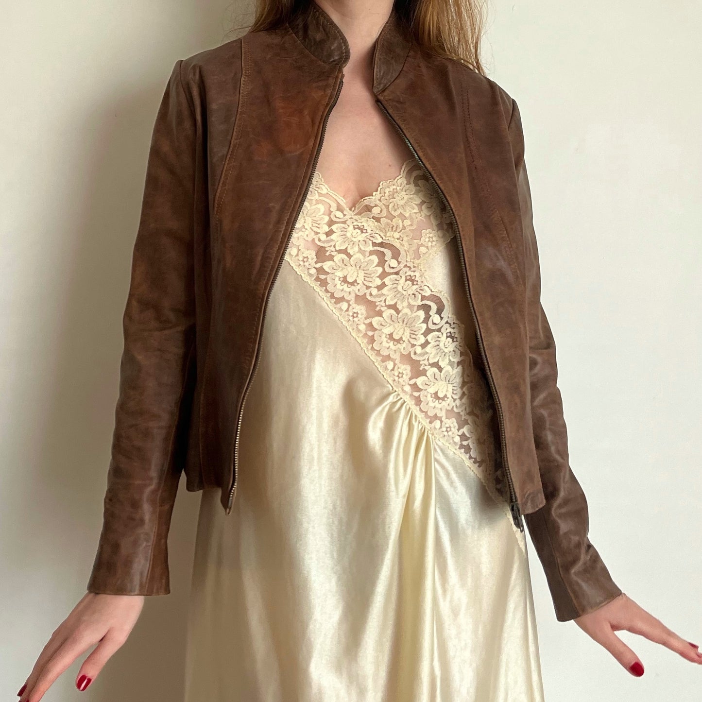 jaqueta de couro vintage