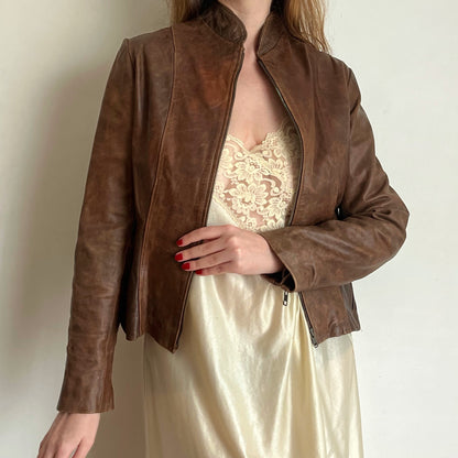 jaqueta de couro vintage