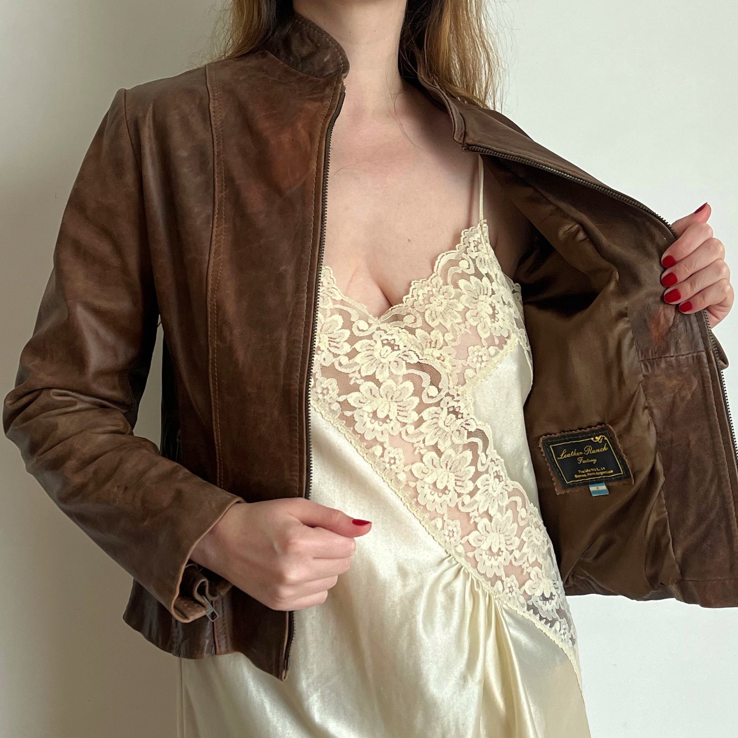 jaqueta de couro vintage