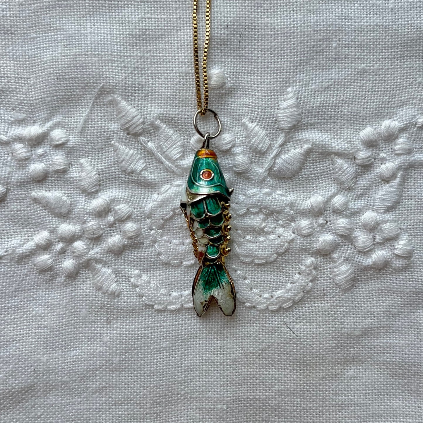 pingente peixe verde jade