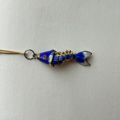 pingente peixe azul cobalto