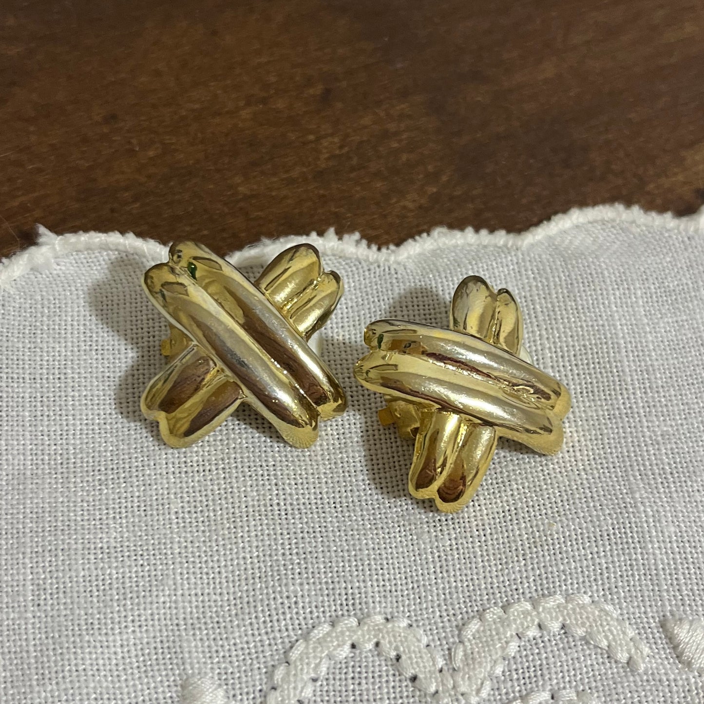 brincos vintage "X"