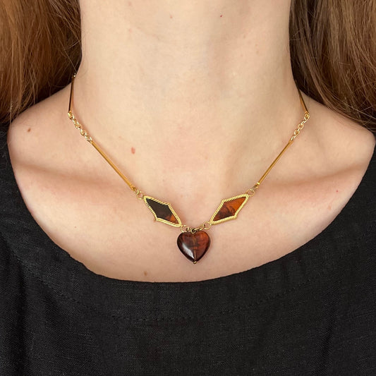 colar vintage tortoise