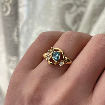 anel vintage aquamarine