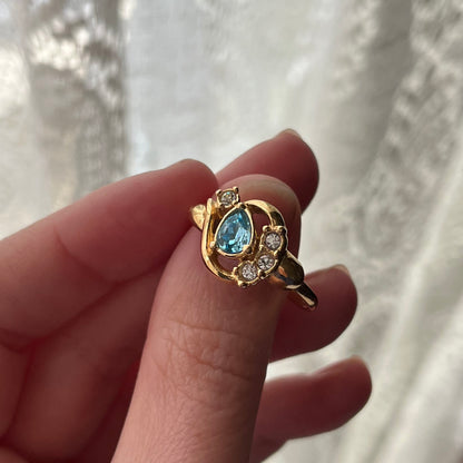 anel vintage aquamarine