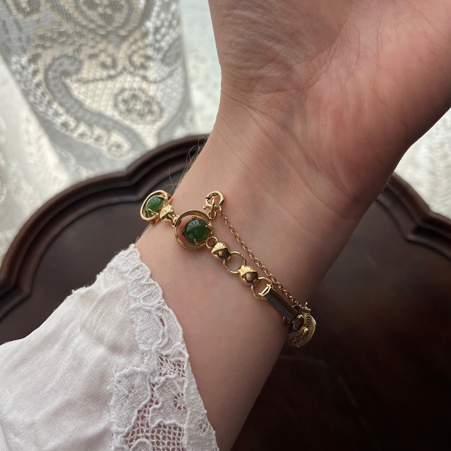 pulseira jade filigrana