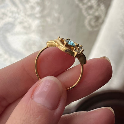 anel vintage aquamarine